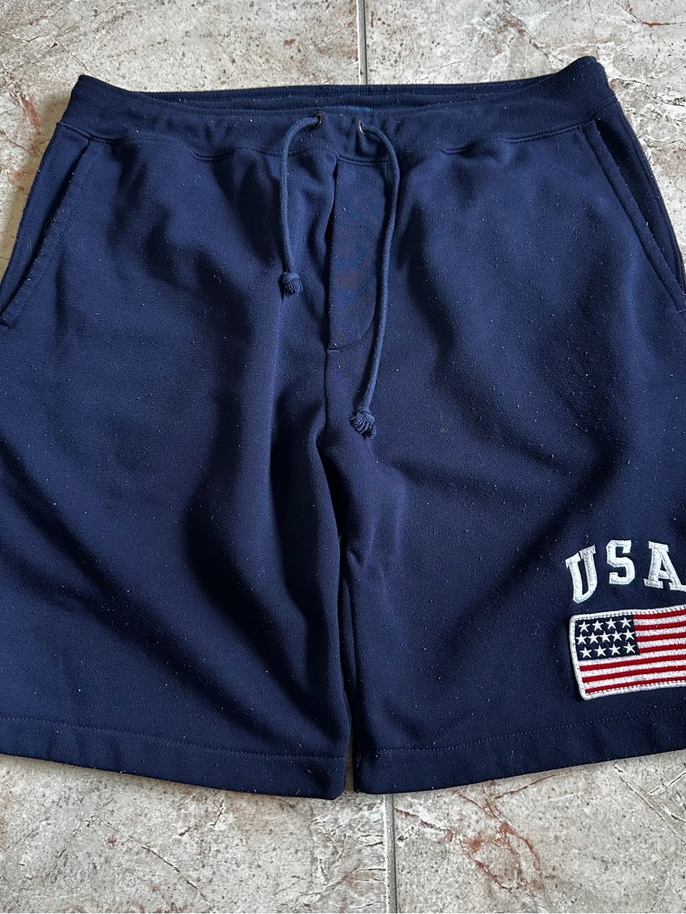 Ralph Lauren Navy Men’s USA Patch Athletic Shorts